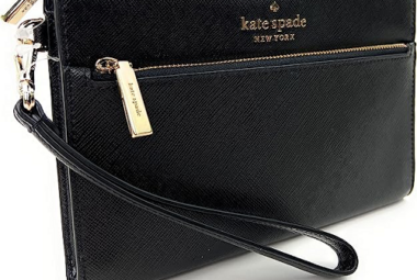 Kate-Spade-Saffiano-Leather-Wristlet-Black