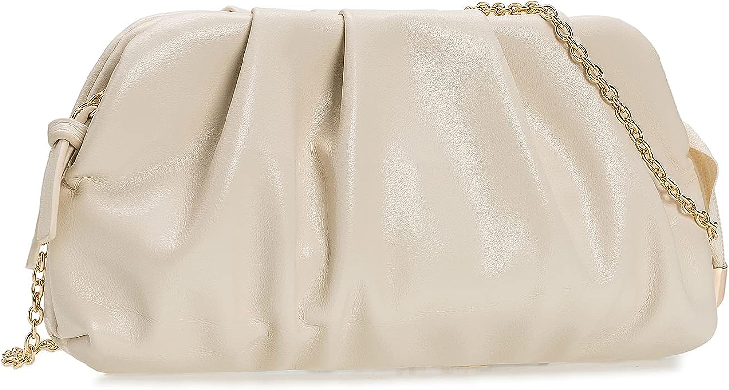 CHARMING TAILOR Chic Soft Vegan Leather Clutch Bag Dressy Pleated PU Evening Purse for Women CHARMING TAILOR Chic Soft Vegan Leather Clutch Bag Dressy Pleated PU Evening Purse for Women