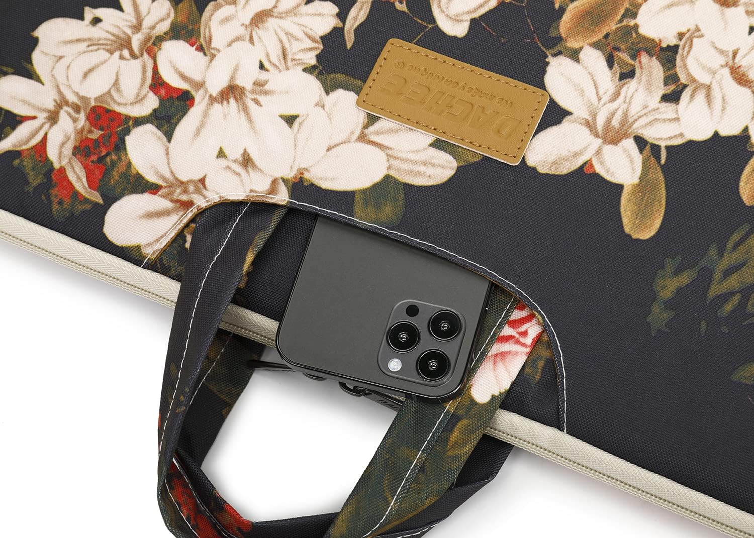 dachee black peony patten waterproof shoulder messenger bag case sleeve for 14 inch 15 inch laptop briefcase 156 inch re