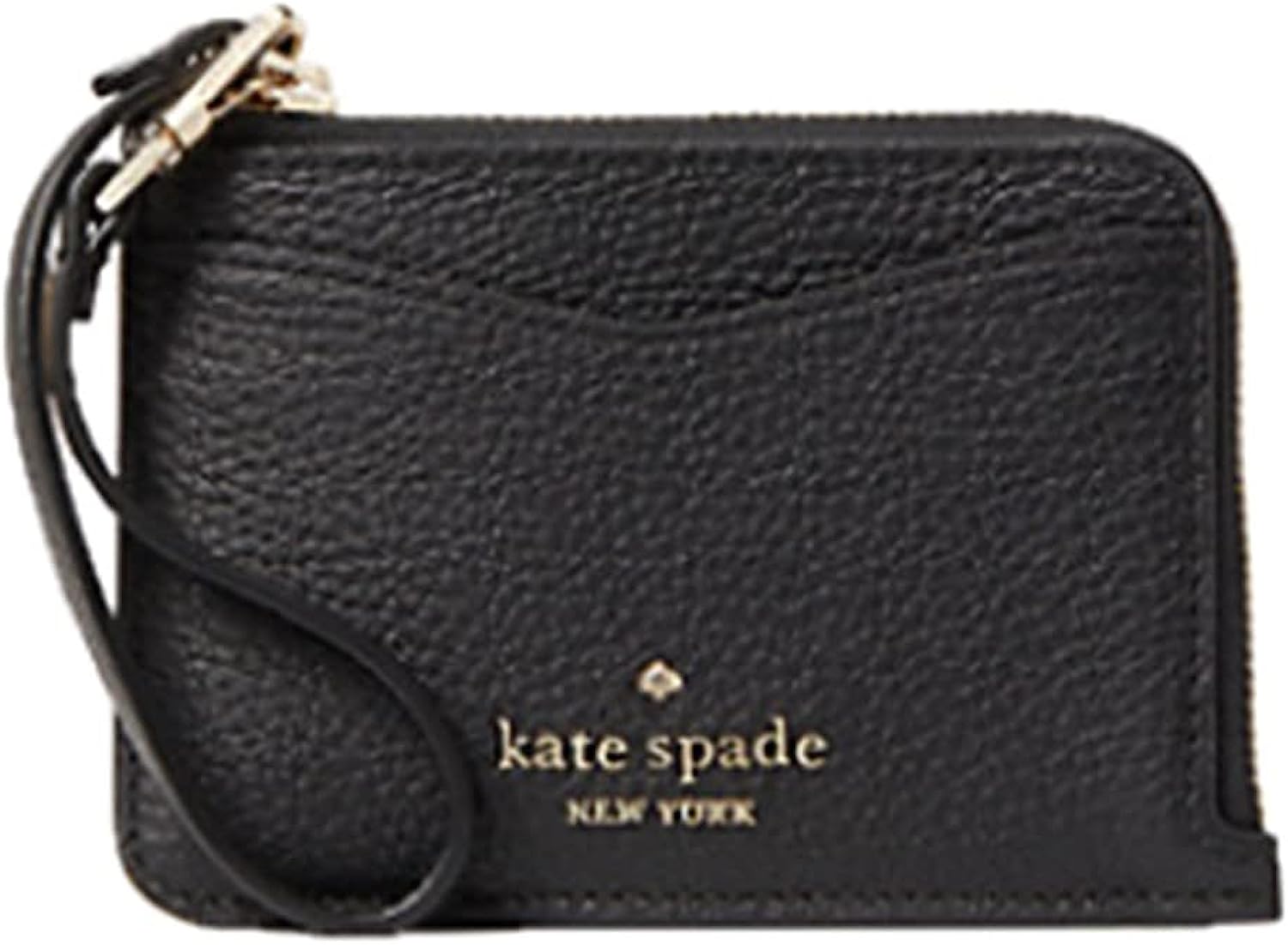 Kate Spade New York Leila Leather Card Holder Wristlet, Black Kate Spade New York Leila Leather Card Holder Wristlet, Black