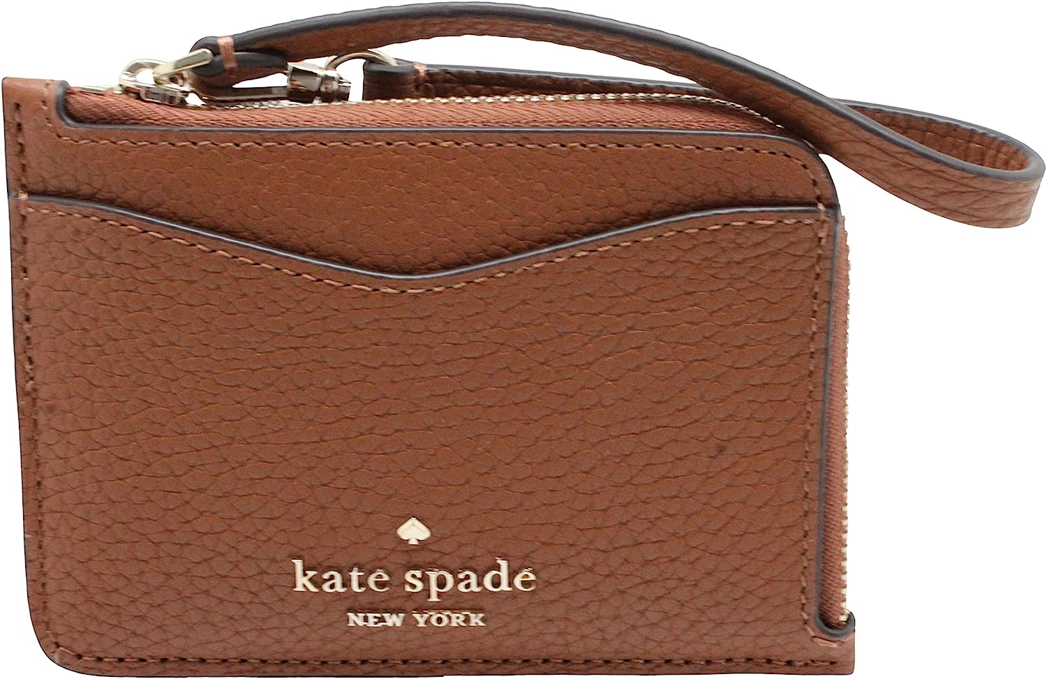 Kate Spade New York Leila Leather Card Holder Wristlet Warm Ginger