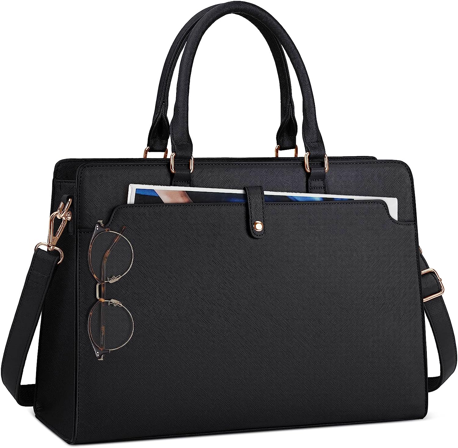 Laptop Bag for Women 15.6 Inch Laptop Tote Bag Leather Work Bag Waterproof Womens Briefcase Business Office Computer Tote Bag Large Capacity Handbag Shoulder Bag Black Laptop Bag for Women 15.6 Inch Laptop Tote Bag Leather Work Bag Waterproof Womens Briefcase Business Office Computer Tote Bag Large Capacity Handbag Shoulder Bag Black