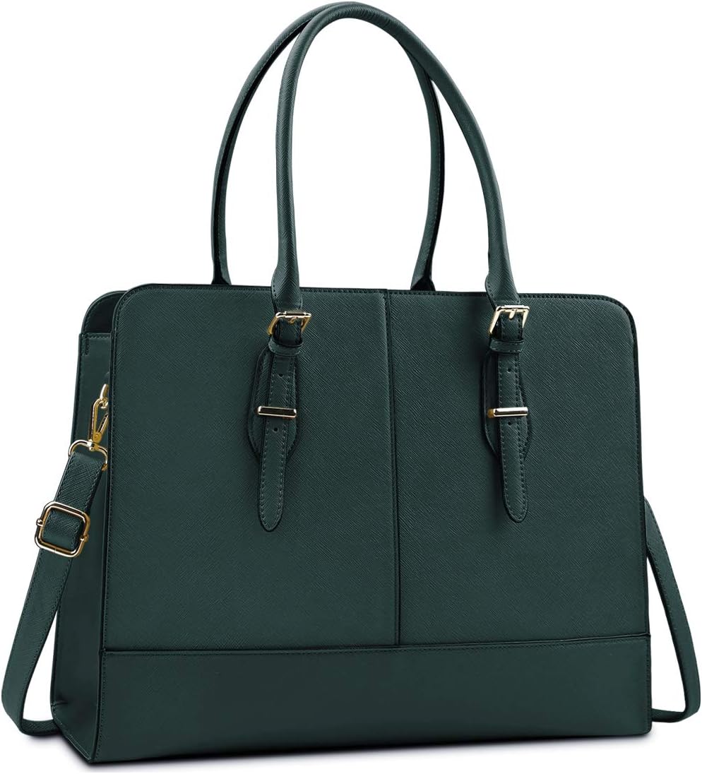 Laptop Bag for Women Leather Work Tote 15.6 Inch Laptop for Computer Bag Waterproof Business Office Professional Large Capacity Handbag Shoulder Bag DeepGreen Laptop Bag for Women Leather Work Tote 15.6 Inch Laptop for Computer Bag Waterproof Business Office Professional Large Capacity Handbag Shoulder Bag DeepGreen