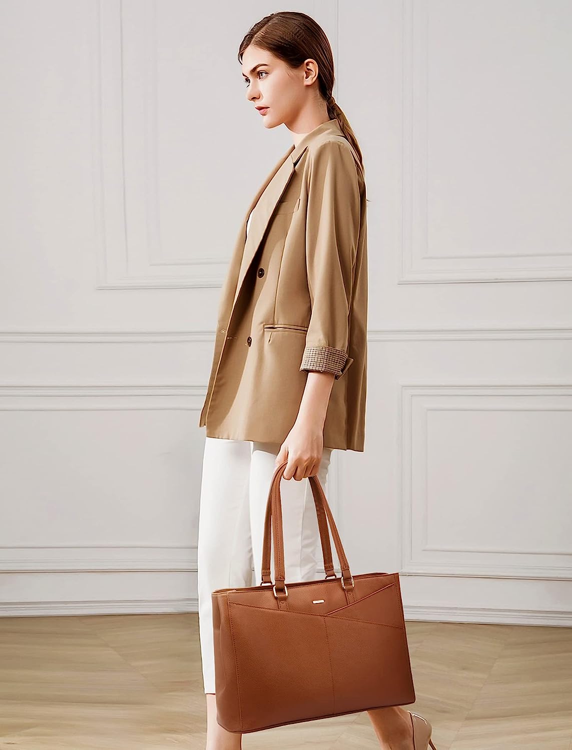 Laptop Tote Bag for Women 15.6 Inch Waterproof Leather Computer Bags Women Business Office Work Bag Briefcase Laptop Tote Bag for Women 15.6 Inch Waterproof Leather Computer Bags Women Business Office Work Bag Briefcase