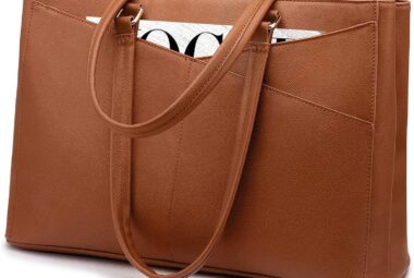 laptop tote bag for women 156 inch waterproof leather computer bags women business office work bag briefcase review