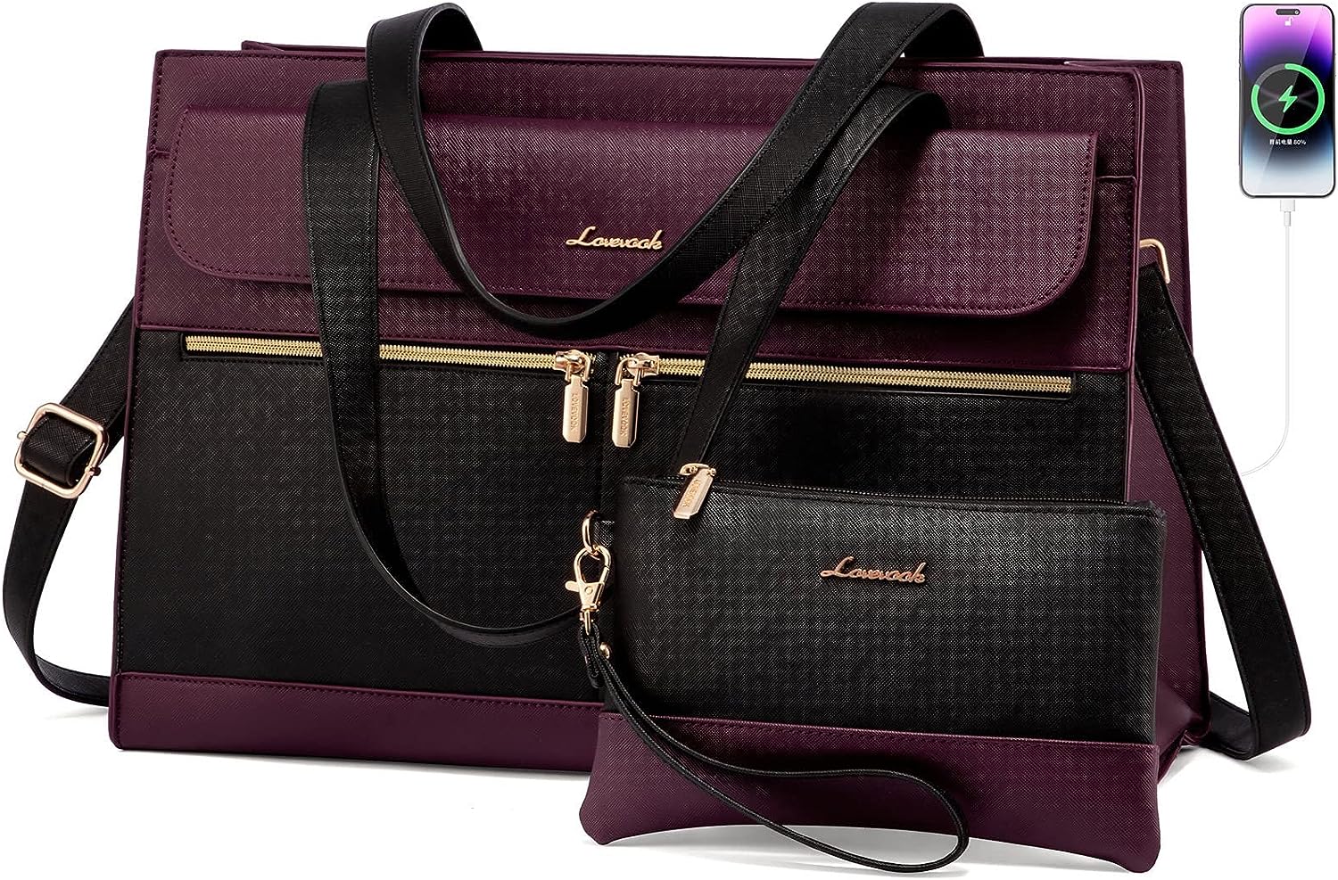 LOVEVOOK Laptop Bag for Women 15.6 Inch Laptop Tote Work Bag Professional Leather Computer Briefcase Waterproof Handbag Shoulder Bag Large Capacity Business Teacher Office Bag Crossbody Purse LOVEVOOK Laptop Bag for Women 15.6 Inch Laptop Tote Work Bag Professional Leather Computer Briefcase Waterproof Handbag Shoulder Bag Large Capacity Business Teacher Office Bag Crossbody Purse