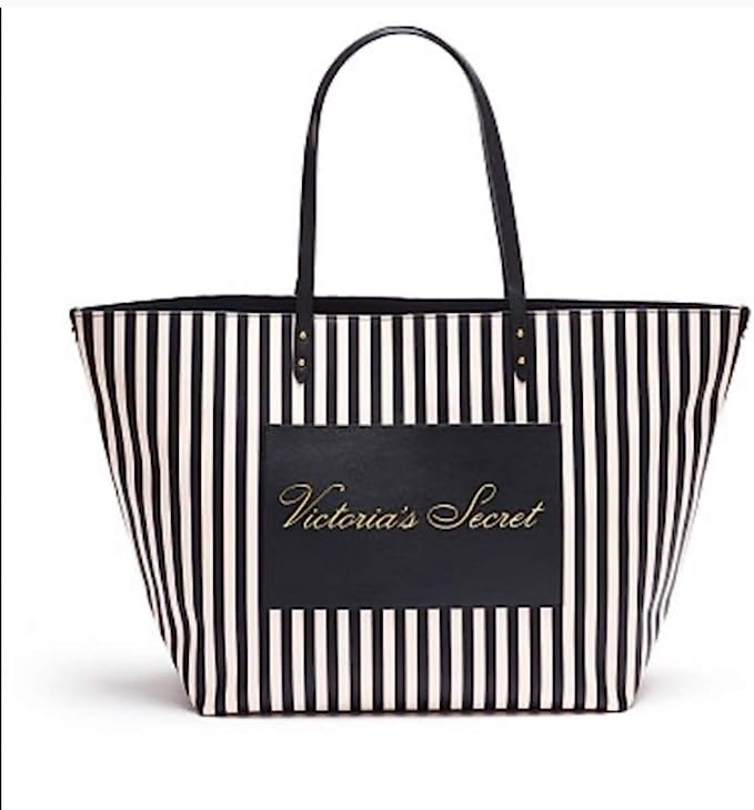 VS Pink Black Stripe Weekender Tote