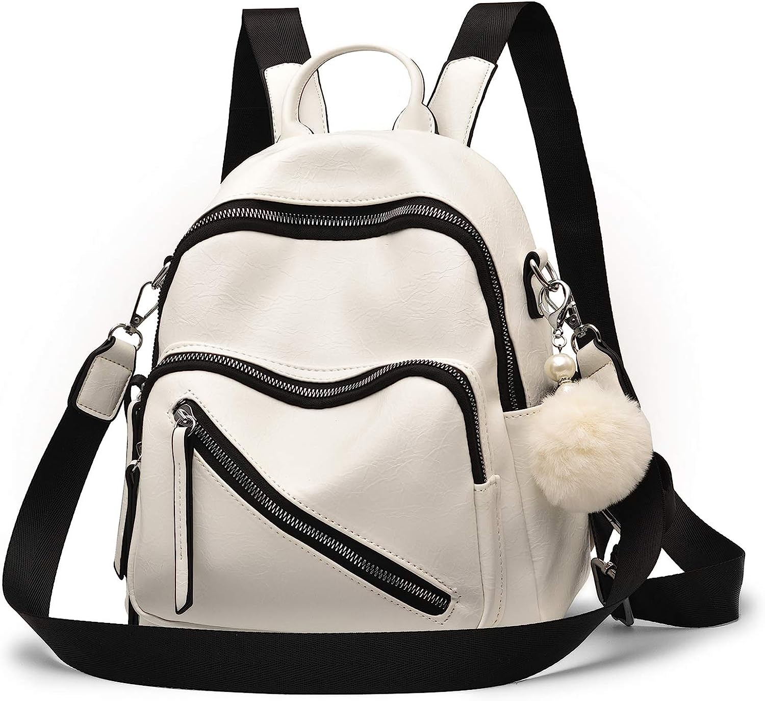 Women Cute Mini Leather Backpacks, Convertible Shoulder Bag Casual Teen Girls Holiday Small Rucksack, Black Women Cute Mini Leather Backpacks, Convertible Shoulder Bag Casual Teen Girls Holiday Small Rucksack, Black