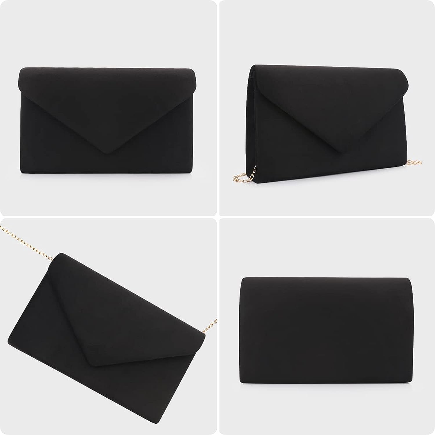 BBjinronjy Clutch Purse for Women Evening Bags Handbags for Wedding Party Cocktail Prom Faux Suede Crossbody Shoulder Bag