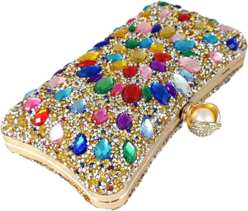 Boutique De FGG Pearl Clasp Crystal Clutch Purses for Womens Evening Handbags Wedding Party Rhinestone Bag Boutique De FGG Pearl Clasp Crystal Clutch Purses for Womens Evening Handbags Wedding Party Rhinestone Bag