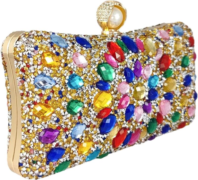 Boutique De FGG Pearl Clasp Crystal Clutch Purses for Womens Evening Handbags Wedding Party Rhinestone Bag Boutique De FGG Pearl Clasp Crystal Clutch Purses for Womens Evening Handbags Wedding Party Rhinestone Bag
