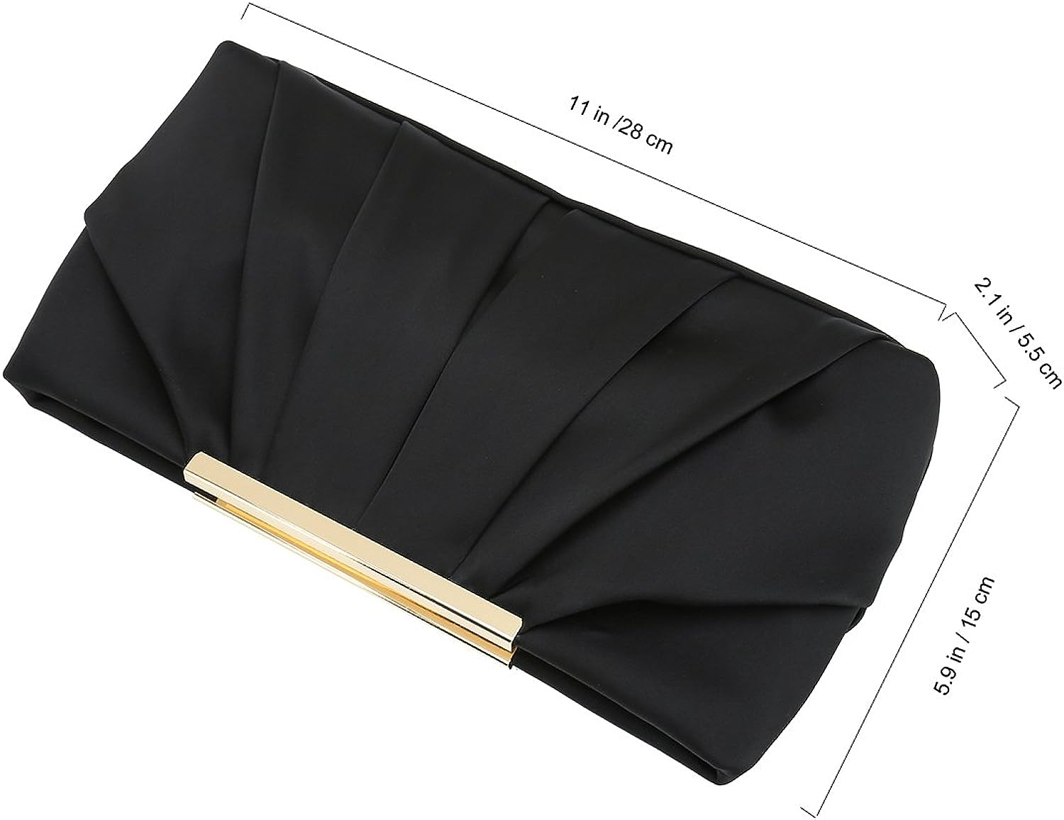 CHARMING TAILOR Clutch Evening Bag Elegant Pleated Satin Formal Handbag Simple Classy Purse for Women