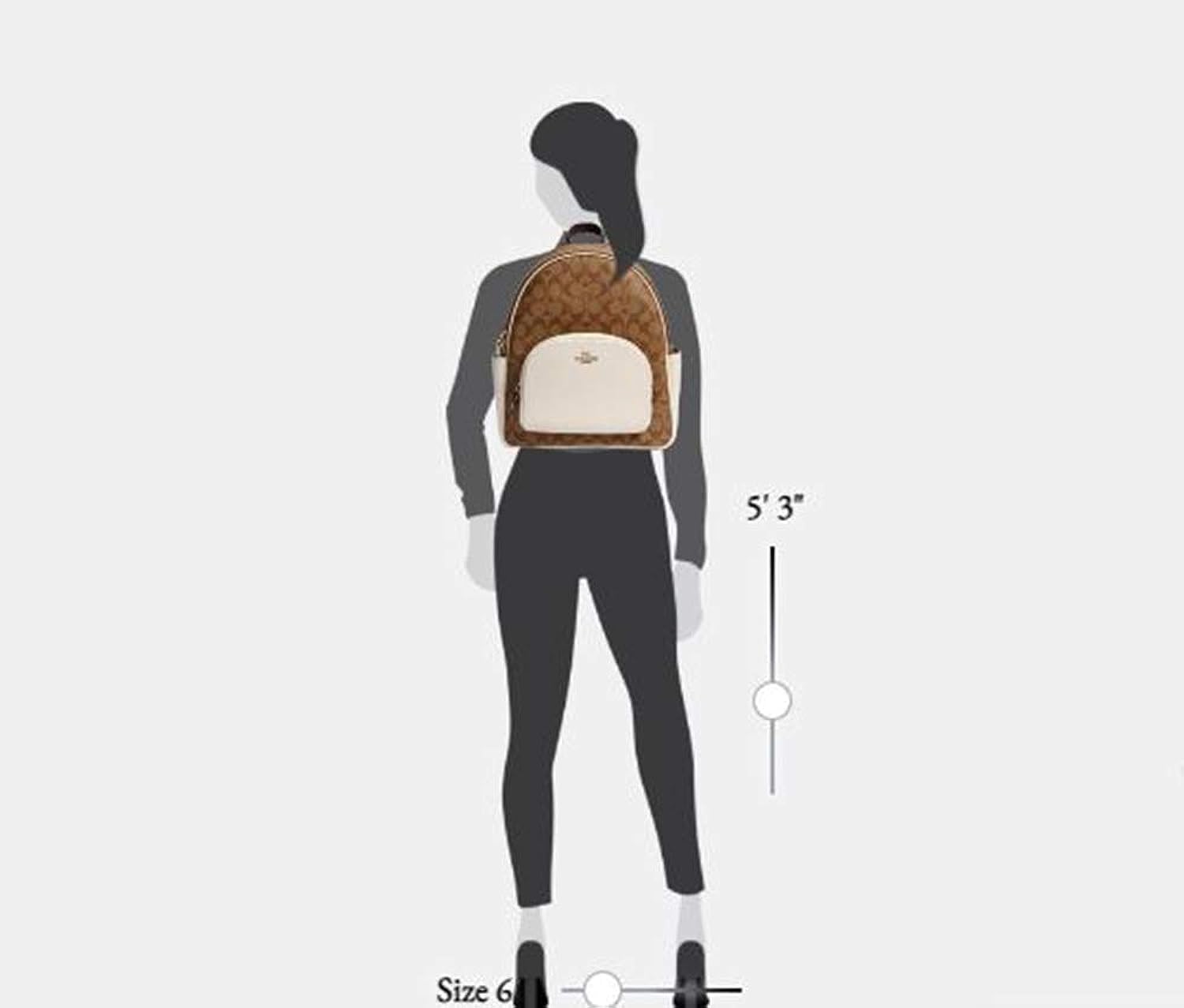 COACH Womens Court Backpack In Signature Canvas (Khaki - Chalk)