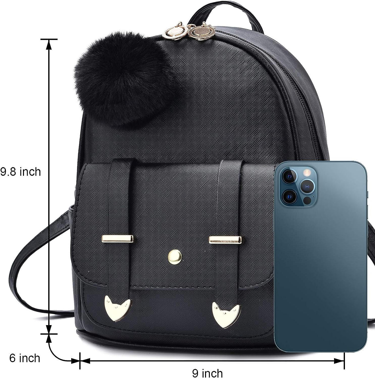 I IHAYNER Girls Fashion Backpack Mini Backpack Purse for Women Teenage Girls Purses PU Leather Pompom Backpack Shoulder Bag I IHAYNER Girls Fashion Backpack Mini Backpack Purse for Women Teenage Girls Purses PU Leather Pompom Backpack Shoulder Bag