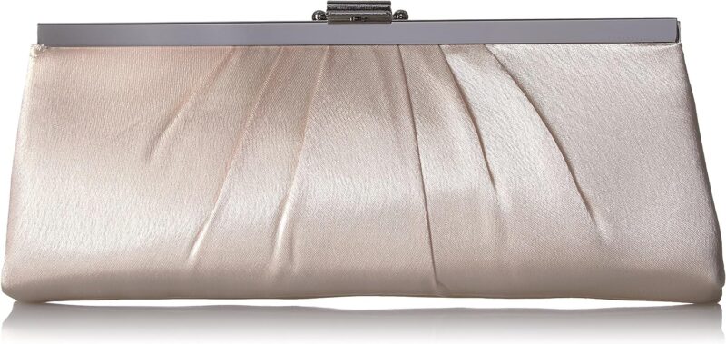 Jessica McClintock Blaire Womens Satin Frame Evening Clutch Bag Purse with Shoulder Chain Included Jessica McClintock Blaire Womens Satin Frame Evening Clutch Bag Purse with Shoulder Chain Included