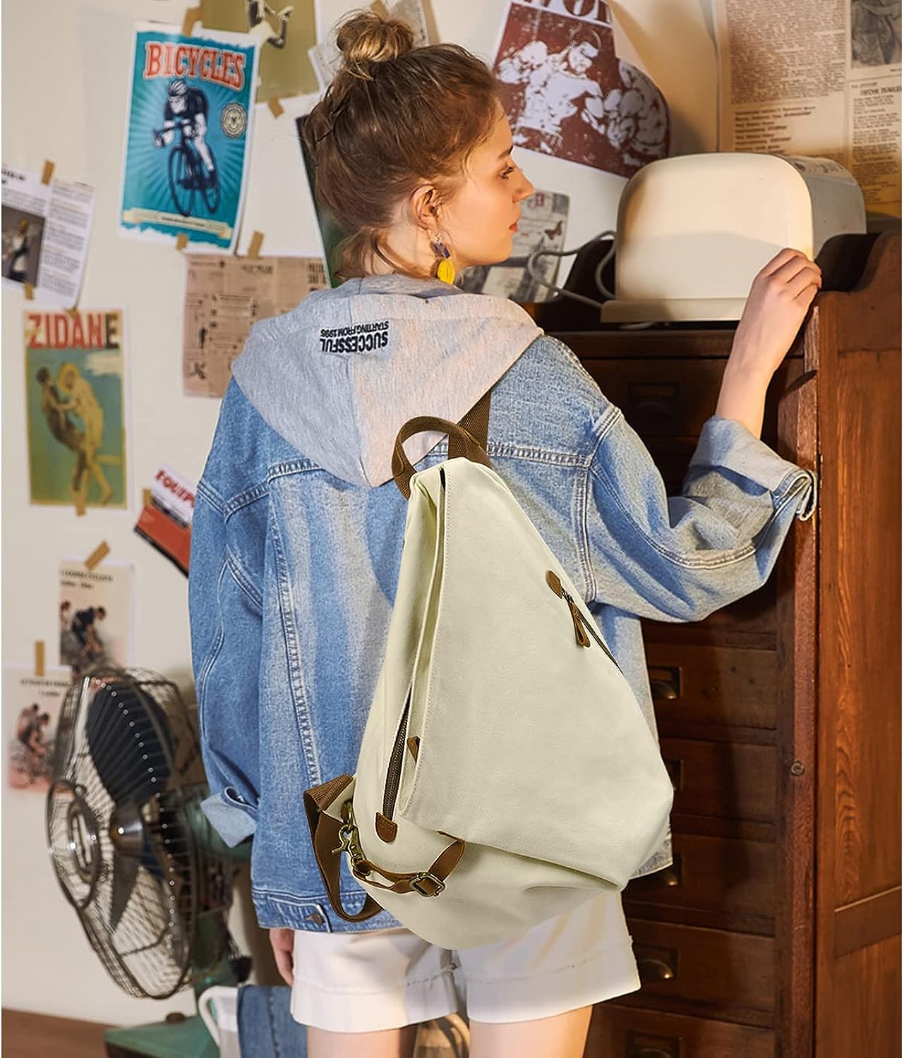 KL928 Canvas Vintage Backpack – Large Casual Daypack Outdoor Travel Rucksack Hiking Backpacks for Men Women