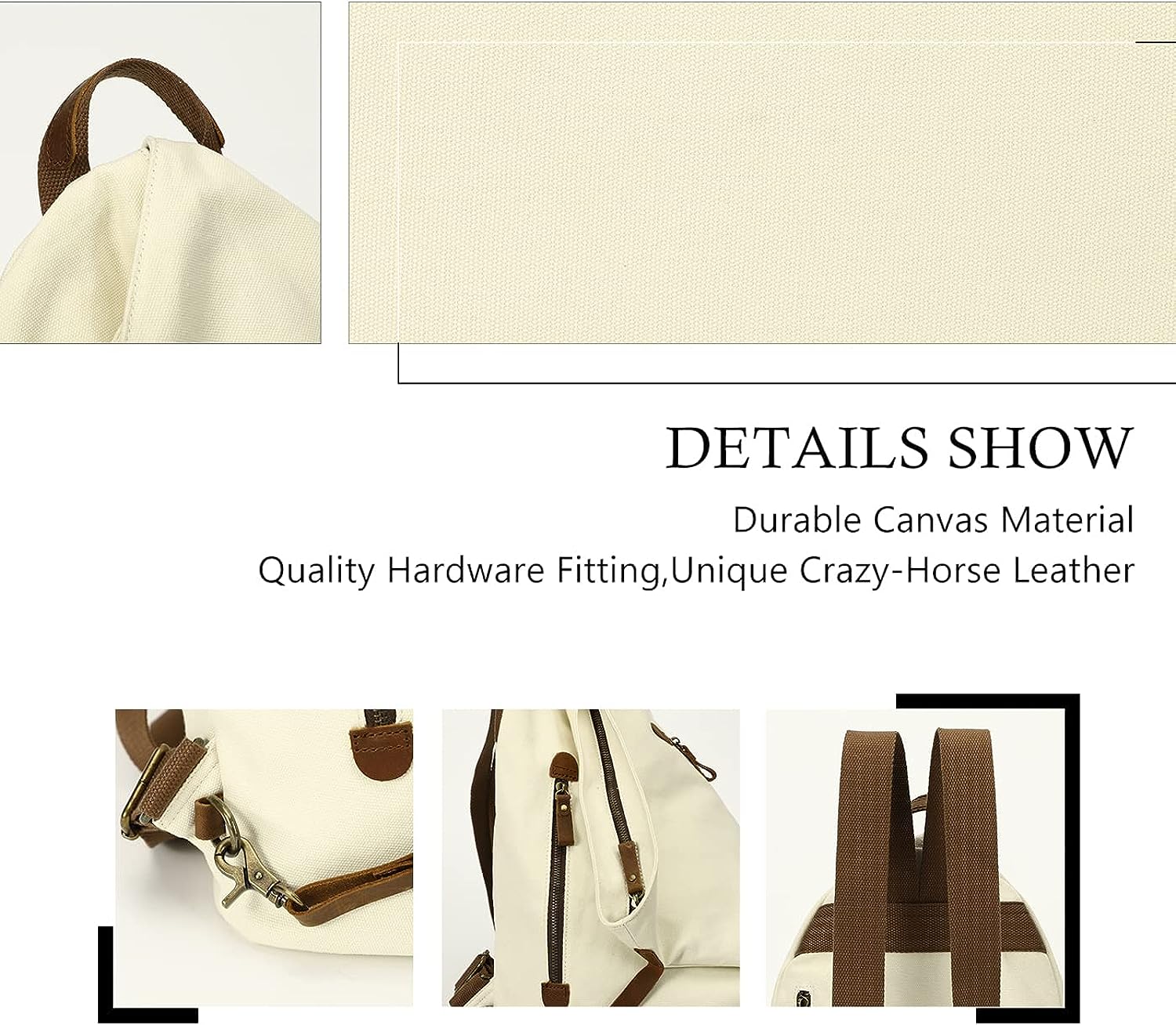 KL928 Canvas Vintage Backpack – Large Casual Daypack Outdoor Travel Rucksack Hiking Backpacks for Men Women