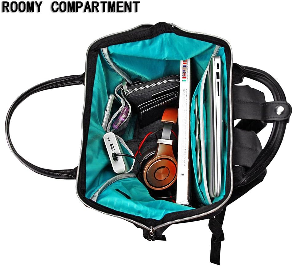 KROSER Laptop Backpack 15.6 Inch Stylish Backpack Doctor Bag Water Repellent College Casual Daypack with USB Port Travel Business Work Bag for Men/Women-Black