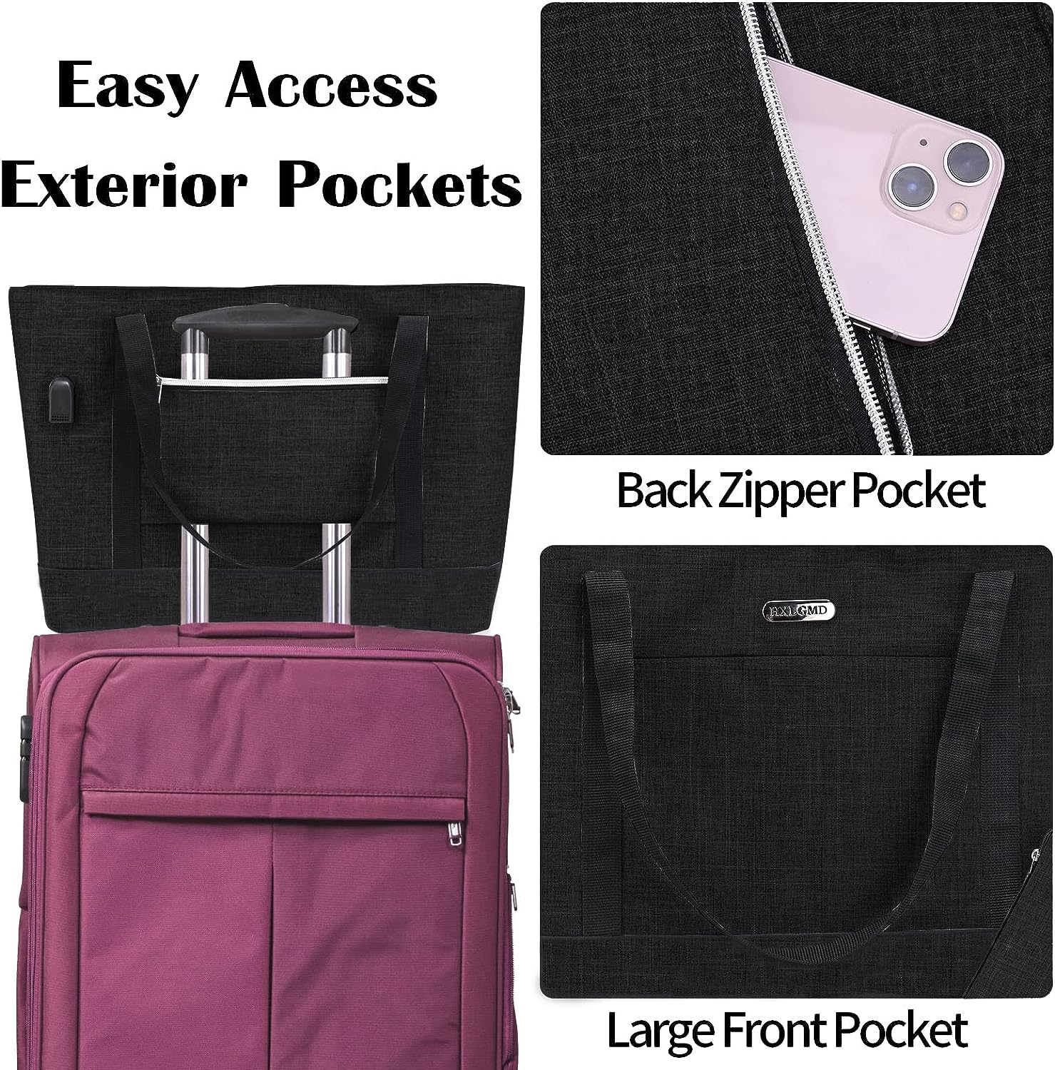 Laptop Tote Bag for Women 2 PCS Set, Large Work Bag Computer Handbag Purse Teacher Bag with USB Charging Port Laptop Tote Bag for Women 2 PCS Set, Large Work Bag Computer Handbag Purse Teacher Bag with USB Charging Port