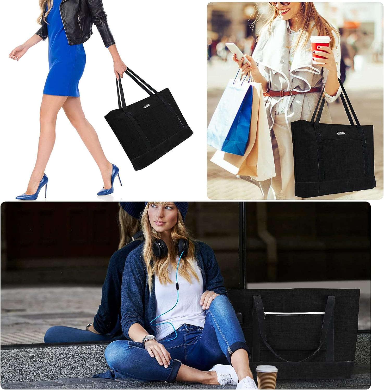 Laptop Tote Bag for Women 2 PCS Set, Large Work Bag Computer Handbag Purse Teacher Bag with USB Charging Port Laptop Tote Bag for Women 2 PCS Set, Large Work Bag Computer Handbag Purse Teacher Bag with USB Charging Port