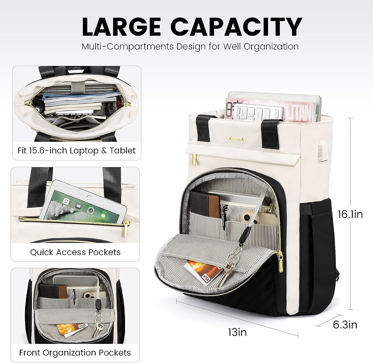 LOVEVOOK Laptop Backpack Purse for Women, Wide Top Open Teacher Nurse Tote Bag, 15.6 Inch Work Laptop Bag with USB Port,Business Travel Computer Backpack LOVEVOOK Laptop Backpack Purse for Women, Wide Top Open Teacher Nurse Tote Bag, 15.6 Inch Work Laptop Bag with USB Port,Business Travel Computer Backpack