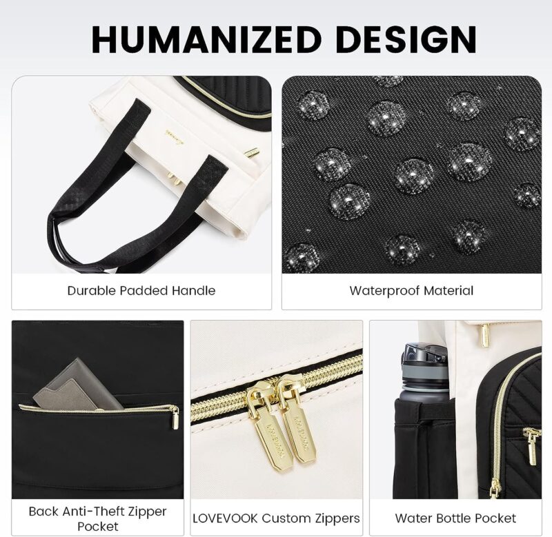 LOVEVOOK Laptop Backpack Purse for Women, Wide Top Open Teacher Nurse Tote Bag, 15.6 Inch Work Laptop Bag with USB Port,Business Travel Computer Backpack LOVEVOOK Laptop Backpack Purse for Women, Wide Top Open Teacher Nurse Tote Bag, 15.6 Inch Work Laptop Bag with USB Port,Business Travel Computer Backpack
