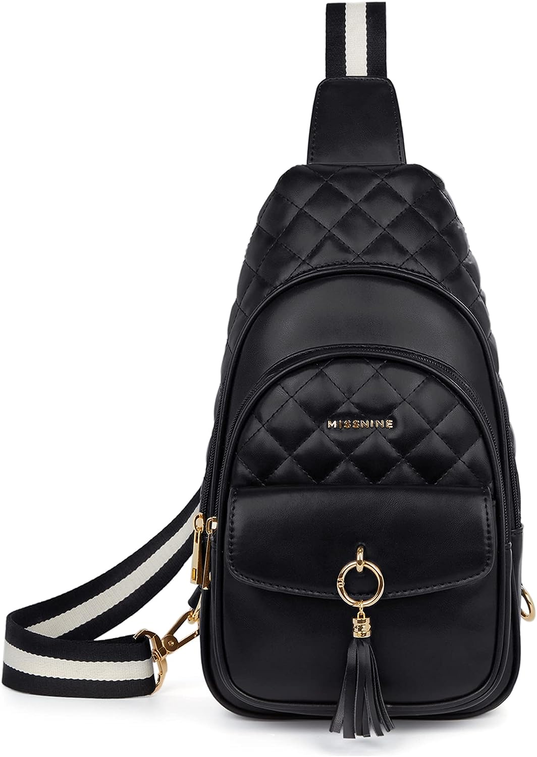 Missnine Sling Bag Women Crossbody Purse Quilted, PU Leather Fanny Pack, Chest Shoulder Bag, Hiking Cycling Travel Daypack Missnine Sling Bag Women Crossbody Purse Quilted, PU Leather Fanny Pack, Chest Shoulder Bag, Hiking Cycling Travel Daypack