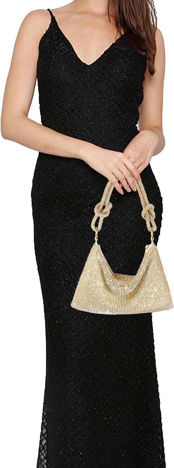 Rhinestone Purse Sparkly Evening bag Silver Clutch Purses for Women Evening, Cross Body Handbags for Party Prom Club Wedding