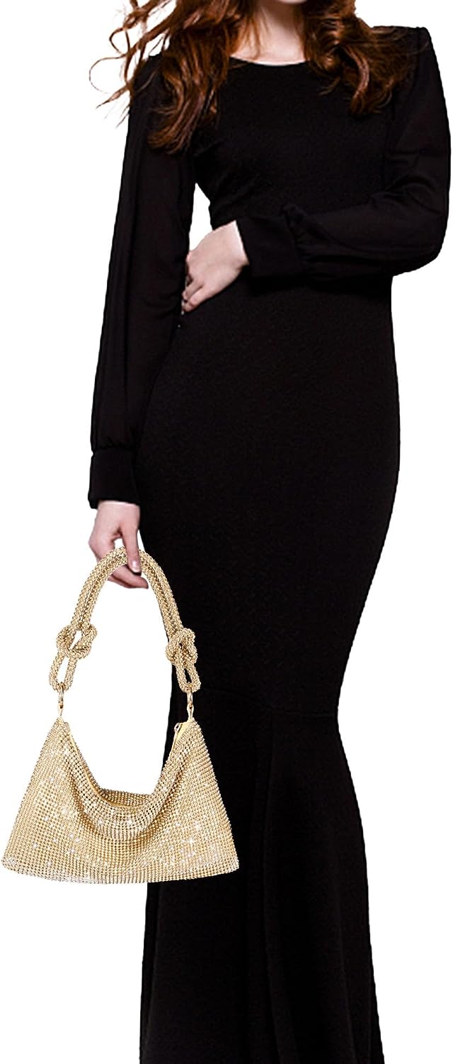 Rhinestone Purse Sparkly Evening bag Silver Clutch Purses for Women Evening, Cross Body Handbags for Party Prom Club Wedding