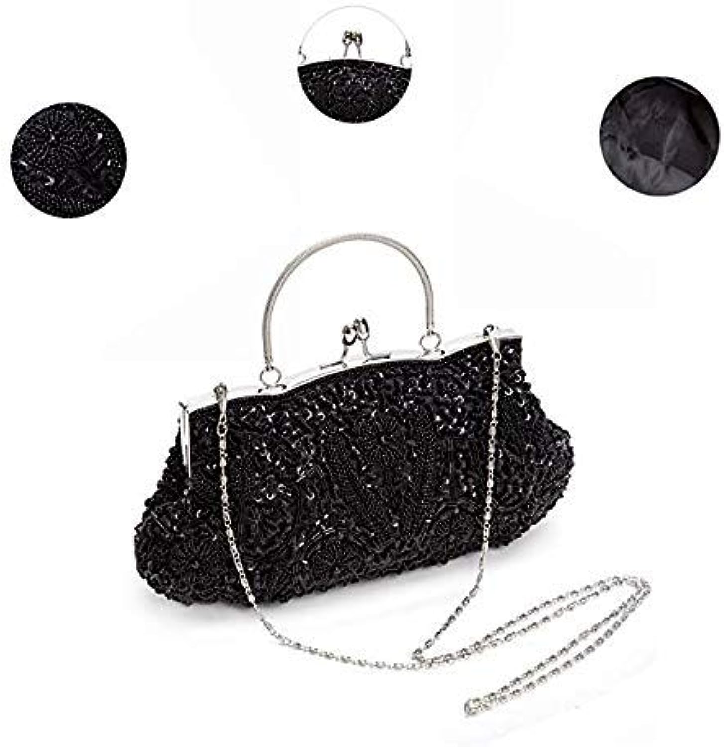 Simcat Beaded Sequin Flower Evening Purse Large Clutch Bag Simcat Beaded Sequin Flower Evening Purse Large Clutch Bag