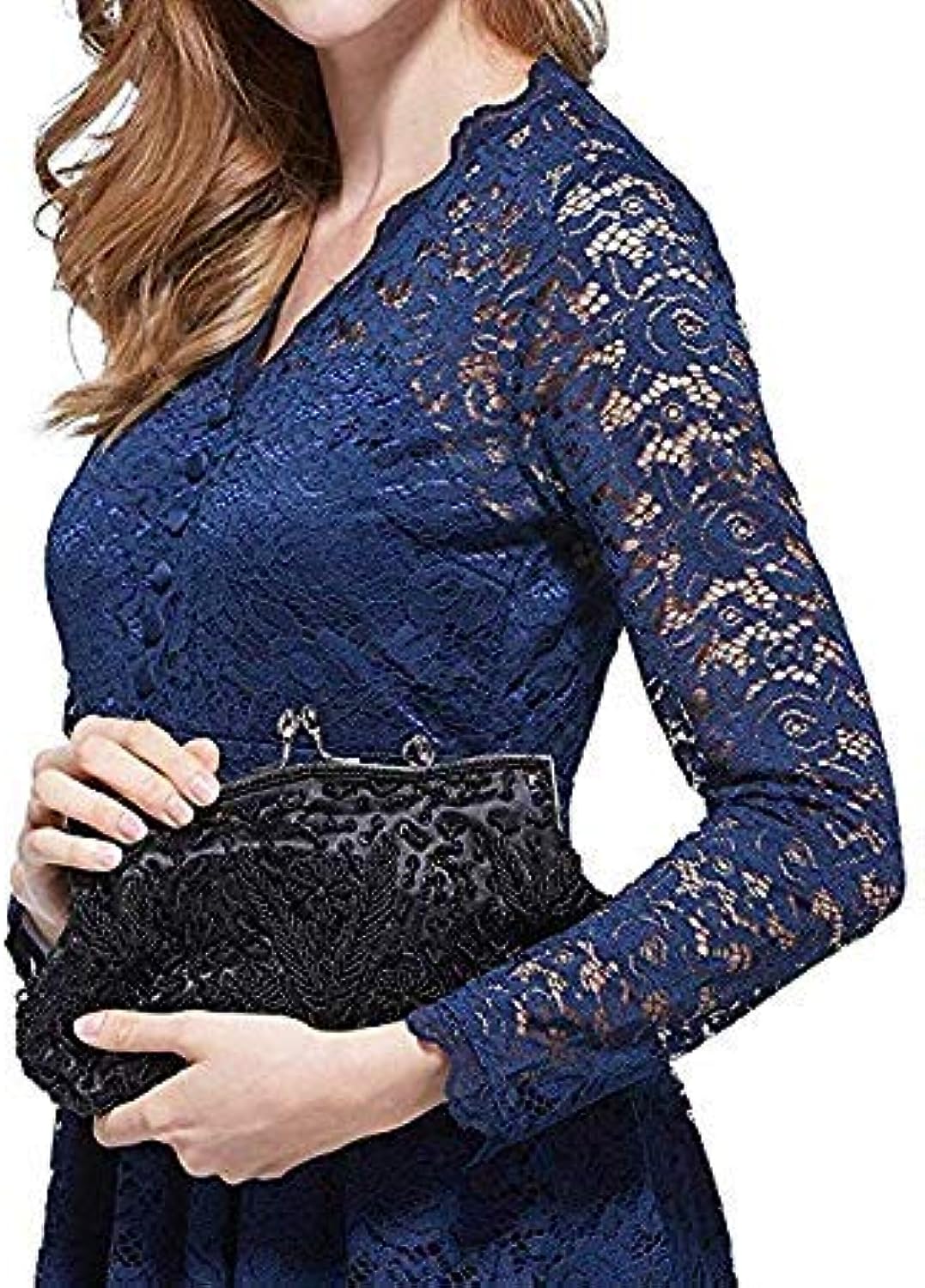 Simcat Beaded Sequin Flower Evening Purse Large Clutch Bag Simcat Beaded Sequin Flower Evening Purse Large Clutch Bag