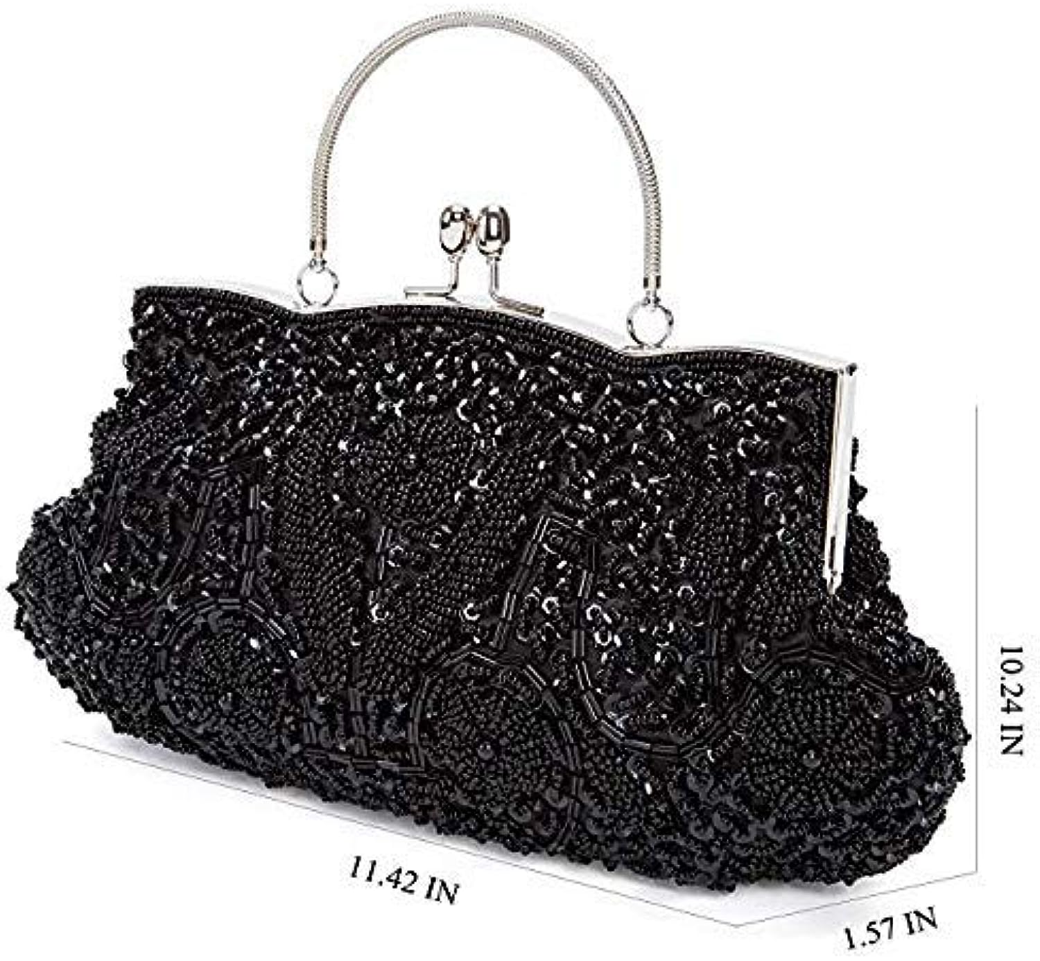 simcat beaded sequin flower evening purse large clutch bag review