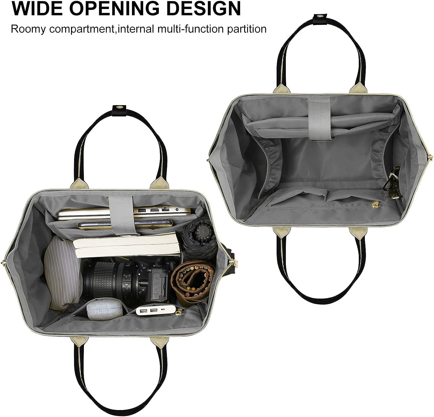 VSNOON Laptop Backpack for Women, 15.6 Inch Laptop Bag with USB Charging Port, Water Resistant Travel Backpack for Women Work Nurse/Teacher Casual Daypack, Black