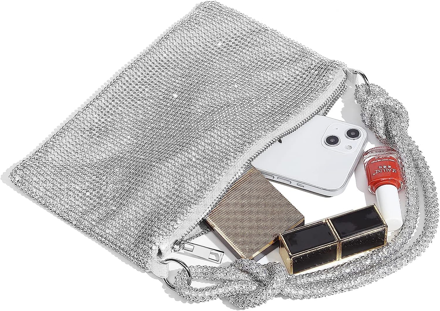 YUWITA Rhinestone Purse Women Evening Glitter Sparkly Mini Bag