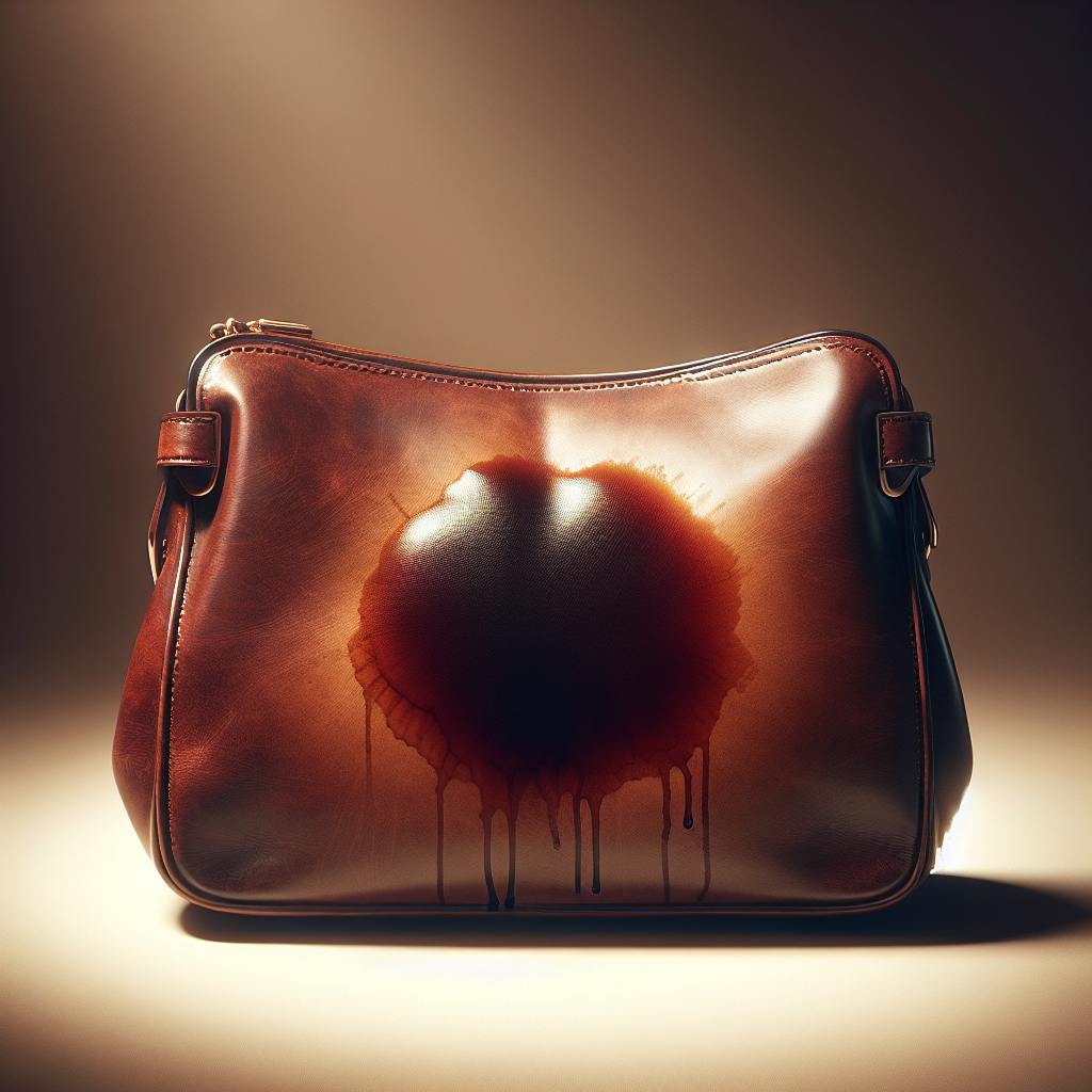 how to clean leather purse stain