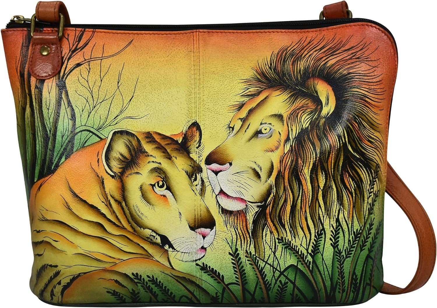 Anna by Anuschka Hand Painted Women’s Genuine Leather-Two-Sided Zip Travel Organizer