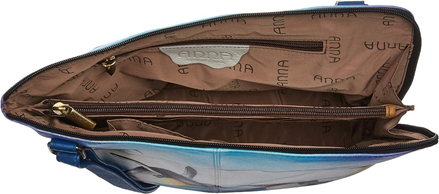 Anna by Anuschka Hand Painted Women’s Genuine Leather-Two-Sided Zip Travel Organizer