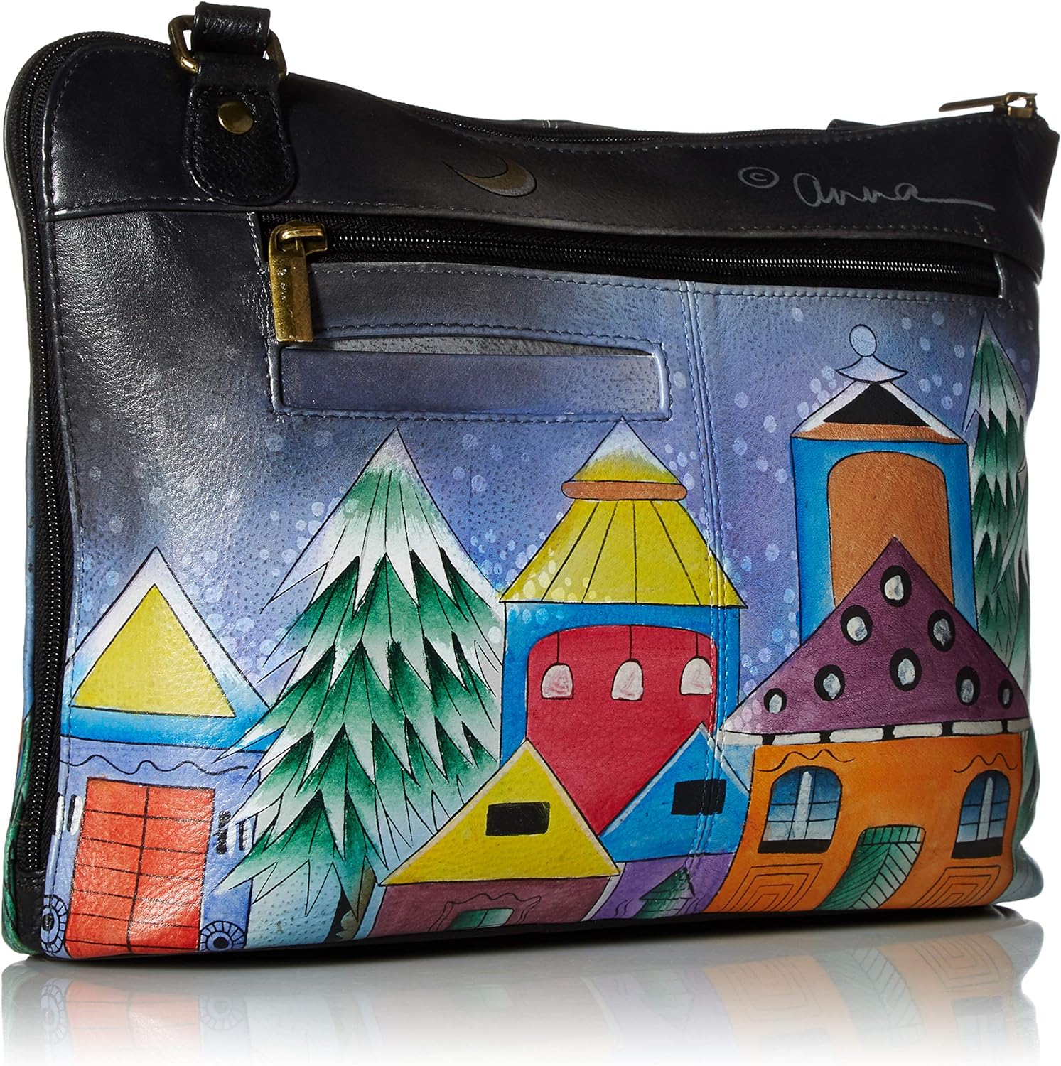 Anna by Anuschka Hand Painted Women’s Genuine Leather-Two-Sided Zip Travel Organizer