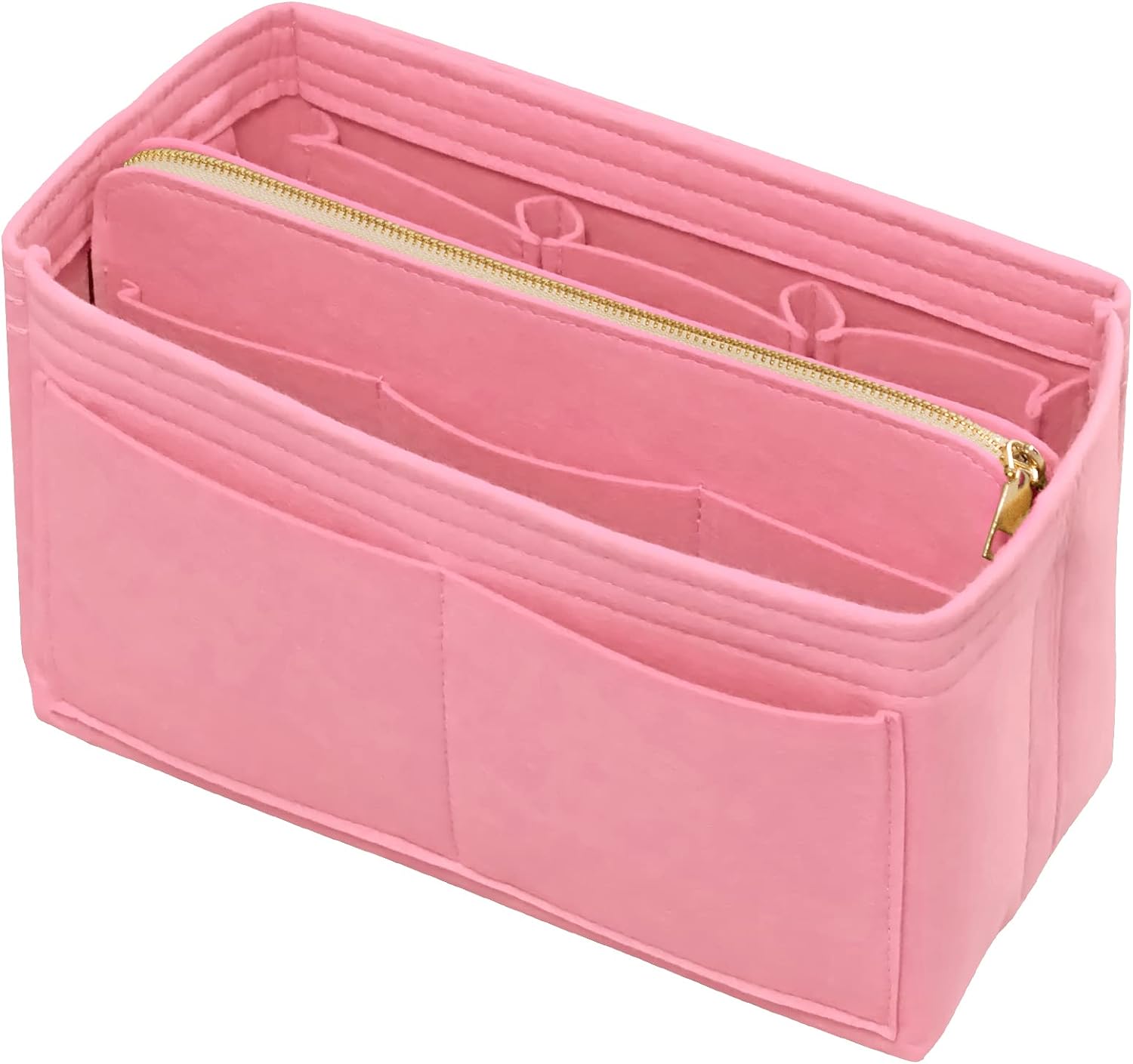 DailyPlus Purse Organizer Insert with Zipper Felt Bag Organizer Handbag Organizer Insert Bag in Bag Organizer with Key Chain for Tote Purse Bag Pink Small DailyPlus Purse Organizer Insert with Zipper Felt Bag Organizer Handbag Organizer Insert Bag in Bag Organizer with Key Chain for Tote Purse Bag Pink Small