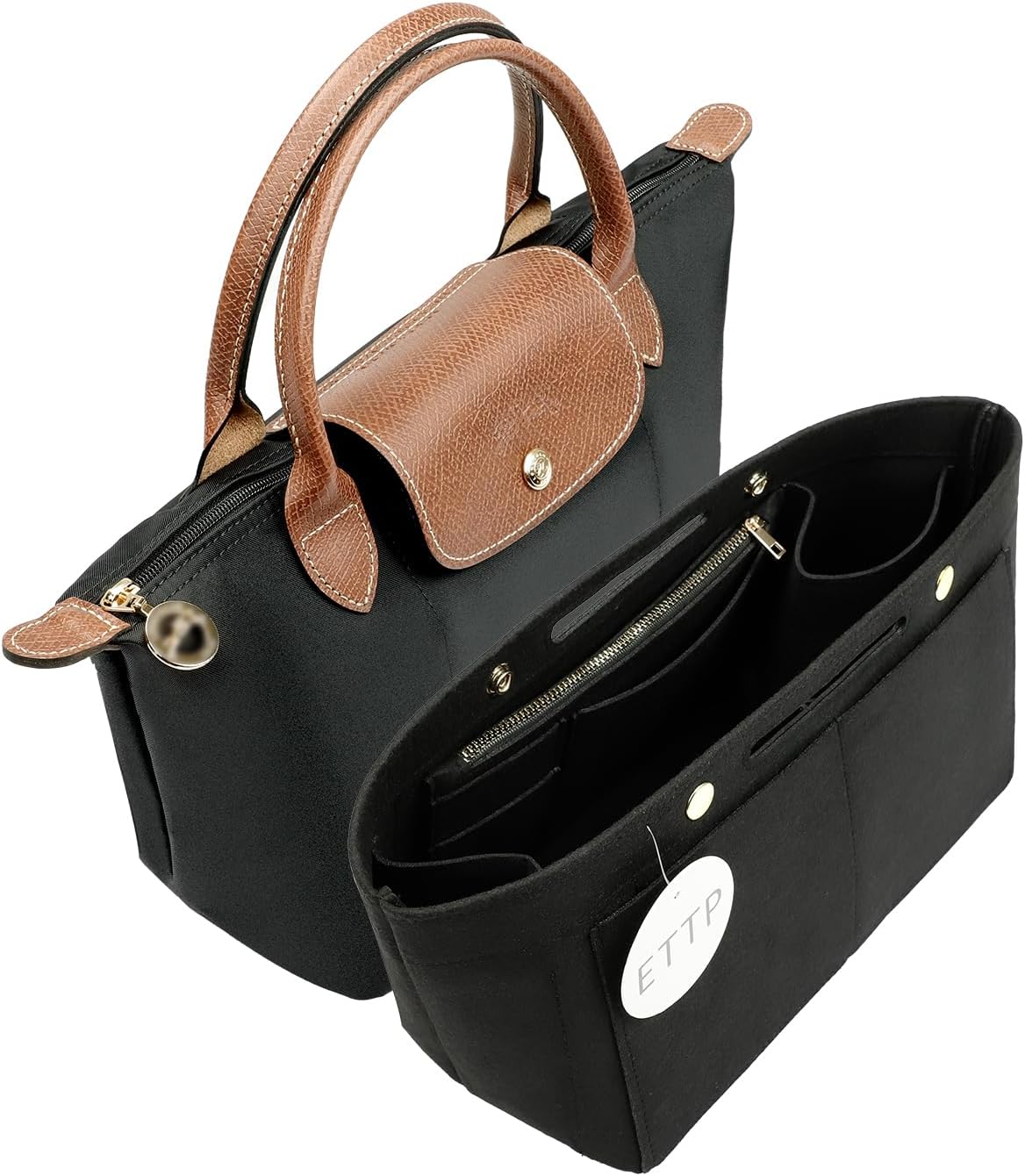 ETTP Purse Organizer Insert For Handbags, Felt Tote Bag Organizer Insert, Handbag Organizer, Compatible with Neverful Speedy and More, 6 Size (Medium,Black) ETTP Purse Organizer Insert For Handbags, Felt Tote Bag Organizer Insert, Handbag Organizer, Compatible with Neverful Speedy and More, 6 Size (Medium,Black)