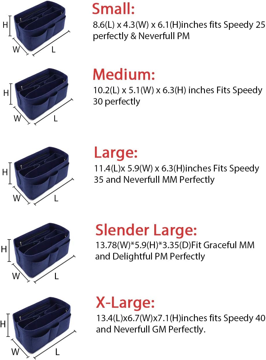 LEXSION Felt Insert Bag Organizer Bag In Bag For Handbag Purse Organizer Fits Speedy Neverful