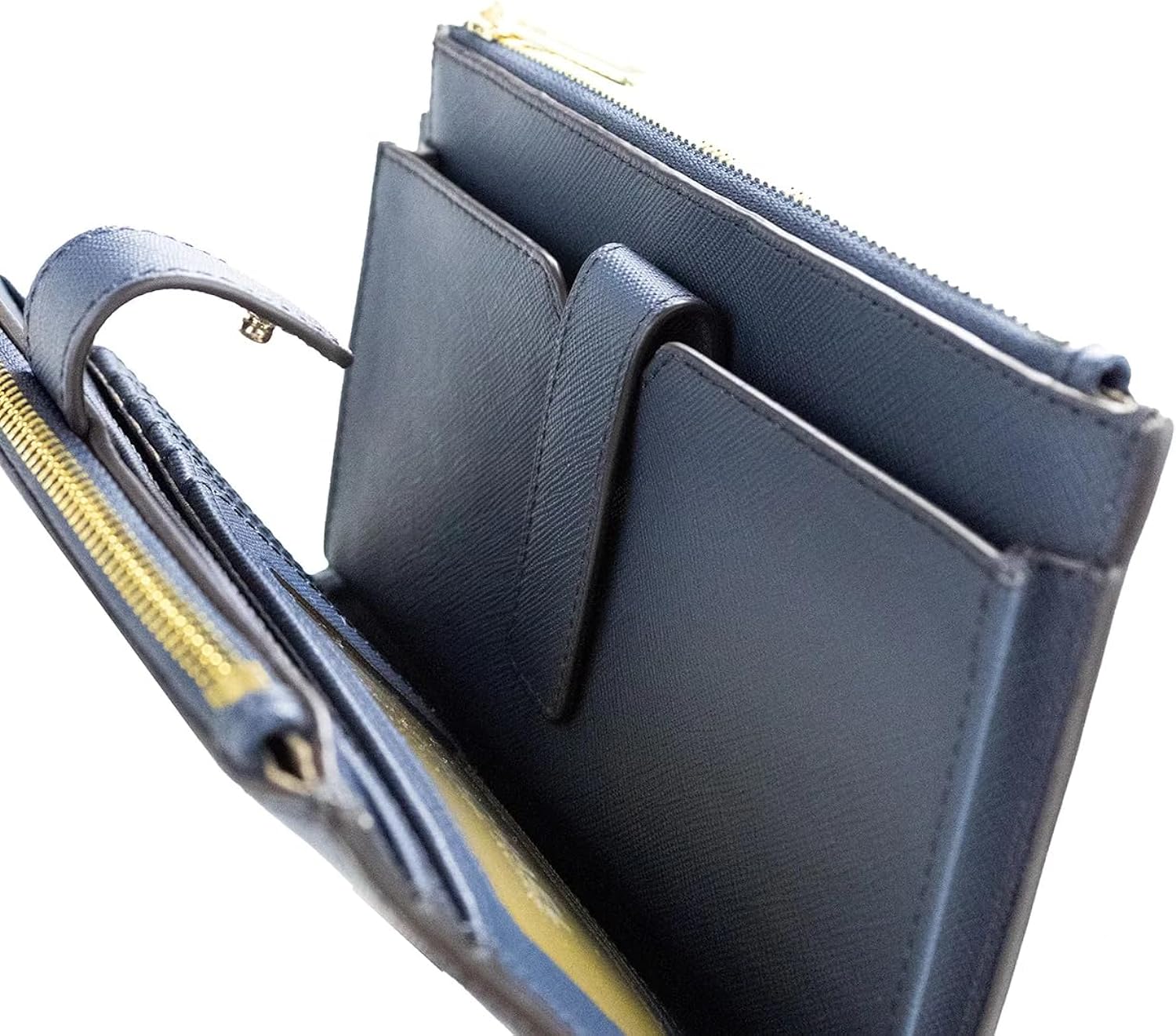 Michael Kors Jet Set Travel Double Zip Saffiano Leather Wristlet (Navy) Michael Kors Jet Set Travel Double Zip Saffiano Leather Wristlet (Navy)