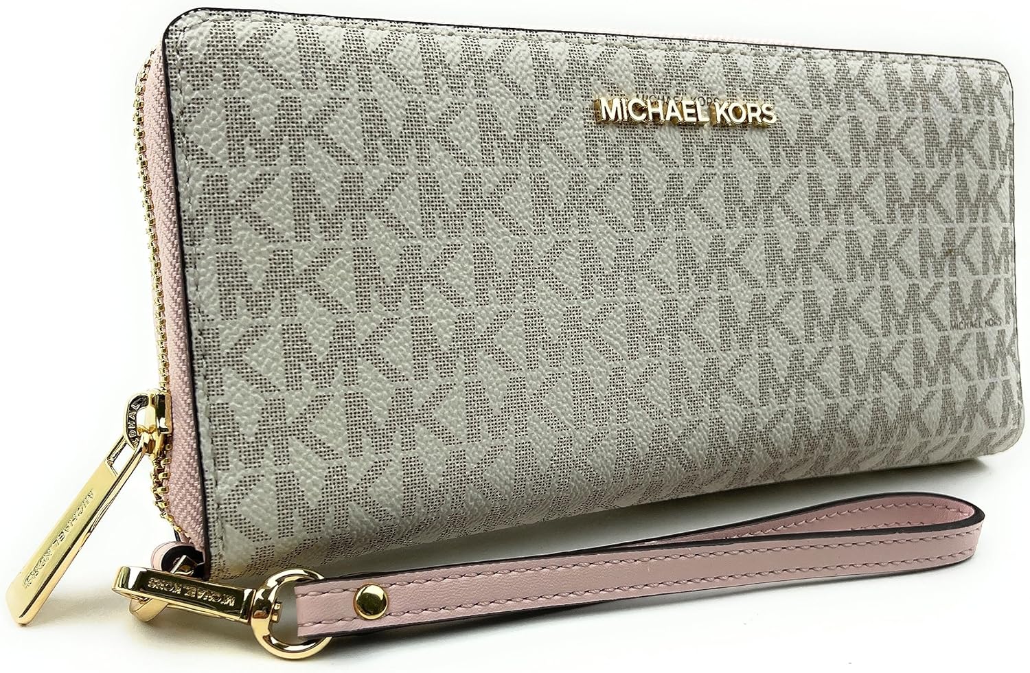 Michael Kors MICHAEL Michael Kors Jet Set Travel Continental Wallet Wristlet (Powder Blush Multi) Michael Kors MICHAEL Michael Kors Jet Set Travel Continental Wallet Wristlet (Powder Blush Multi)