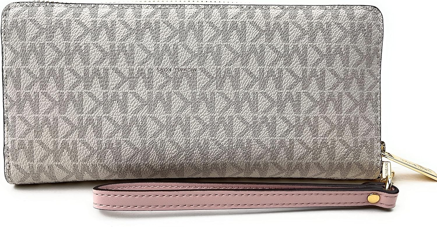 Michael Kors MICHAEL Michael Kors Jet Set Travel Continental Wallet Wristlet (Powder Blush Multi) Michael Kors MICHAEL Michael Kors Jet Set Travel Continental Wallet Wristlet (Powder Blush Multi)