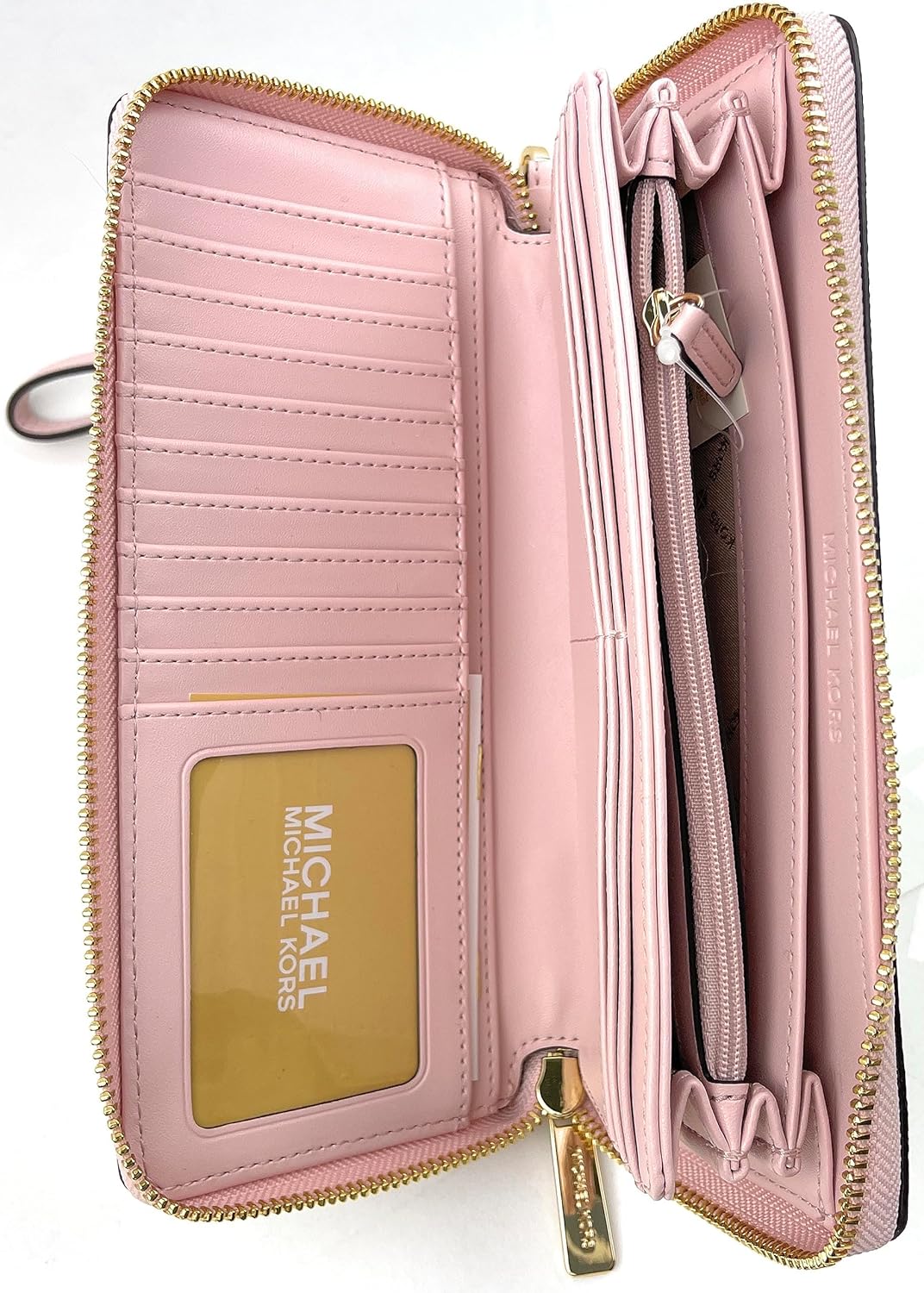 Michael Kors MICHAEL Michael Kors Jet Set Travel Continental Wallet Wristlet (Powder Blush Multi) Michael Kors MICHAEL Michael Kors Jet Set Travel Continental Wallet Wristlet (Powder Blush Multi)