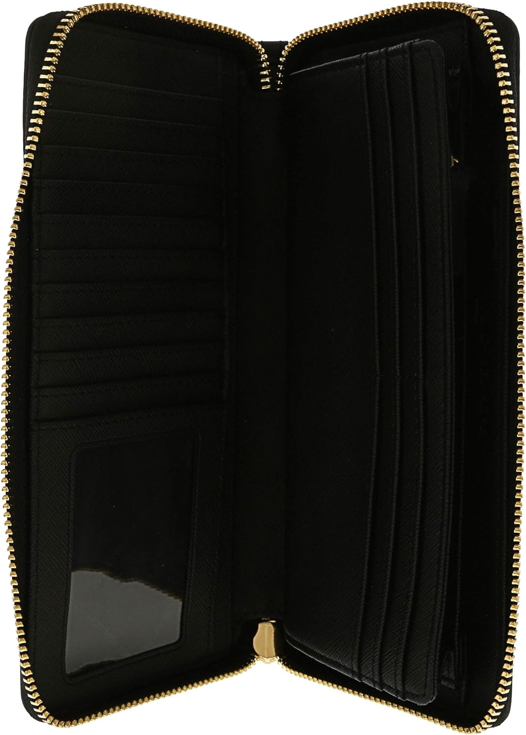 Michael Kors Womens Leather Jet Set Travel Zip Around Continental Wallet No Size ,Scratch-resistant (Black)