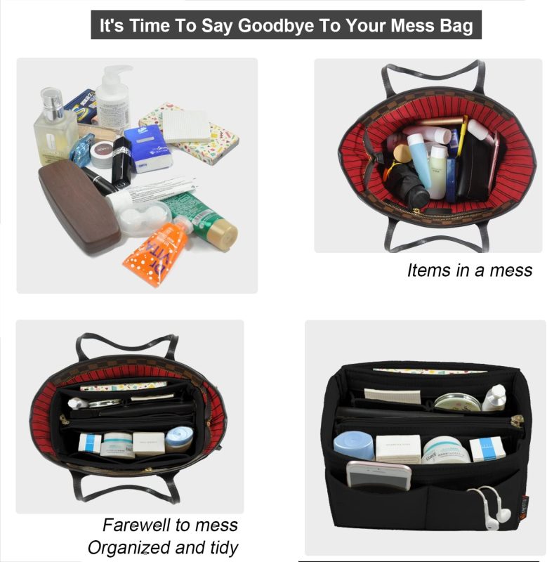 OMYSTYLE Purse Organizer Insert for Handbags, Felt Bag Organizer for Tote  Purse, Tote Bag Organizer Insert with 5 Sizes, Compatible with Neverful Speedy and More