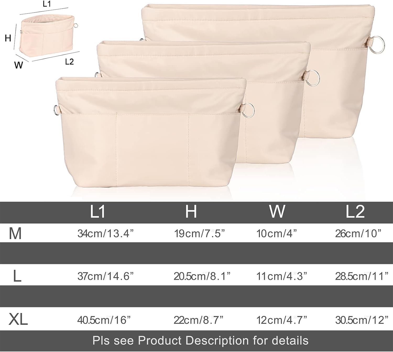 Sightor Handbag Organizer Nylon Purse Organizer Insert Bag Tote Shaper Bag in Bag(Black, Large) Sightor Handbag Organizer Nylon Purse Organizer Insert Bag Tote Shaper Bag in Bag(Black, Large)