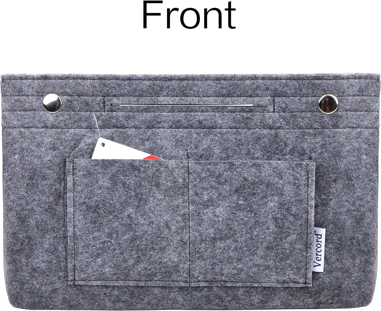 Vercord Mini Slim Small Felt Purse Organizer Insert Inside Handbag Tote Pocketbook for Women White Vercord Mini Slim Small Felt Purse Organizer Insert Inside Handbag Tote Pocketbook for Women White