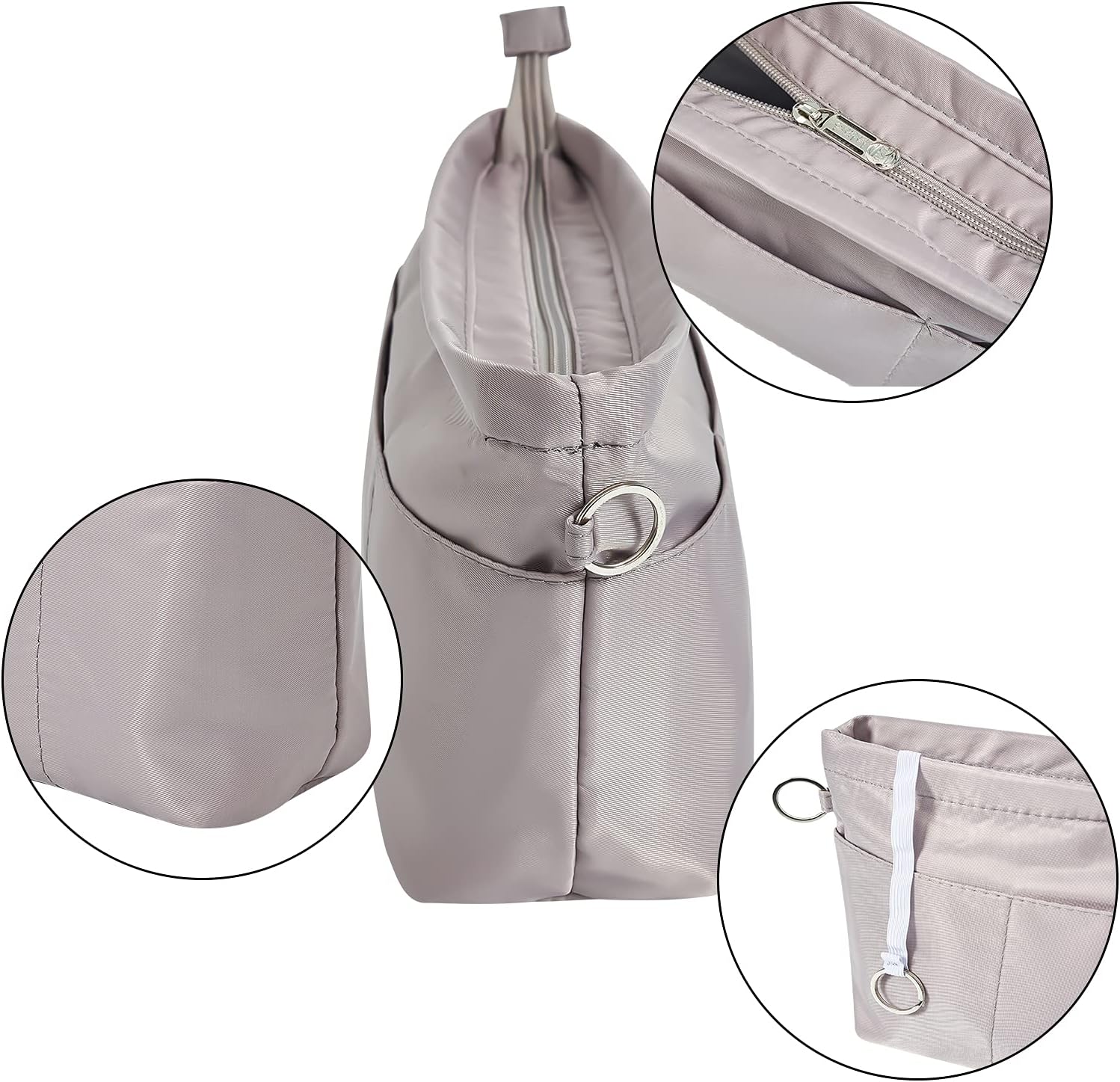 Vercord Premium Nylon Purse Organizer Tote Handbag Insert Organizers Bag in Bag Zipper 13 Pockets Beige Small Vercord Premium Nylon Purse Organizer Tote Handbag Insert Organizers Bag in Bag Zipper 13 Pockets Beige Small